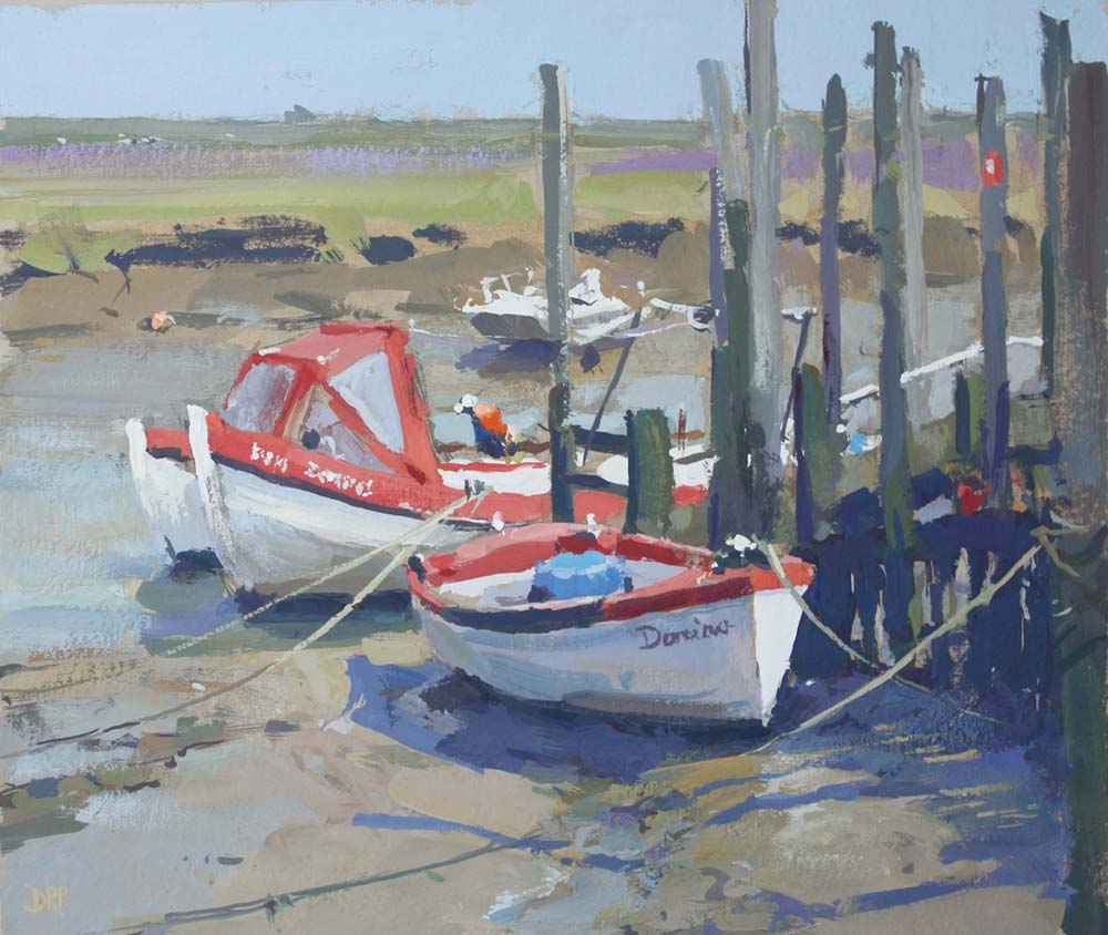 Morning sunshine, moorings at Morston